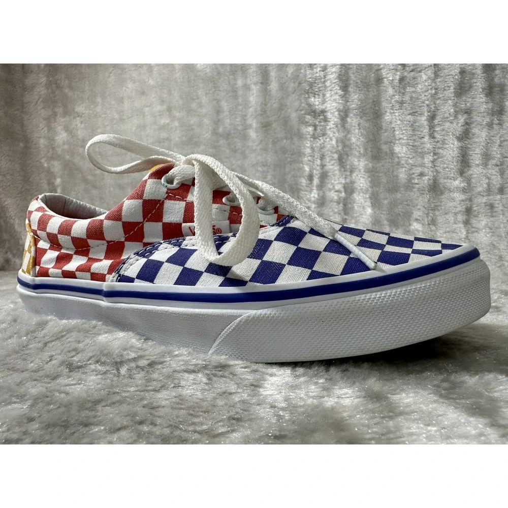 Vans Era Multi Color Checkerboard Red Blue‎ Yellow Sneakers Kids Juniors 4.0